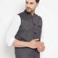 Even Apparels Grey Merino Men Woven Nehru Jacket PW685 | Swadesiicart