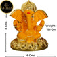 Tamas Gaj Karna Ganesh Idol | Orange & Gold | Brass Pooja Decor - Swadesiicart
