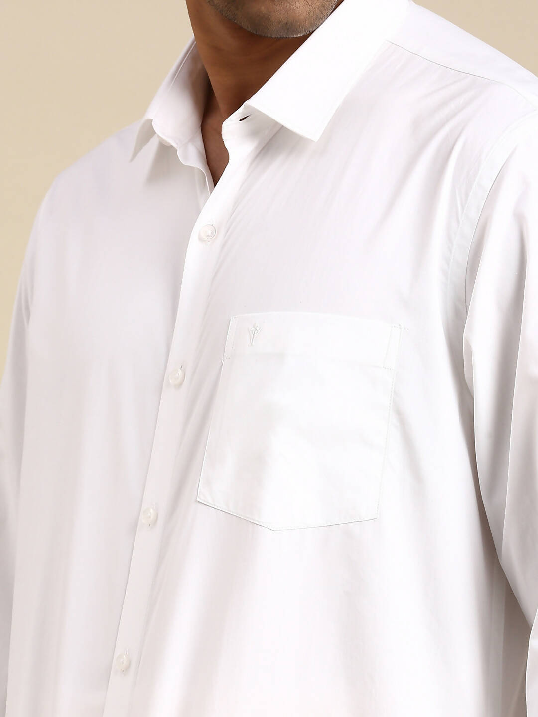 Ramraj Cotton Mens Full Sleeve Formal 100 % Cotton White Shirt | Swadesiicart