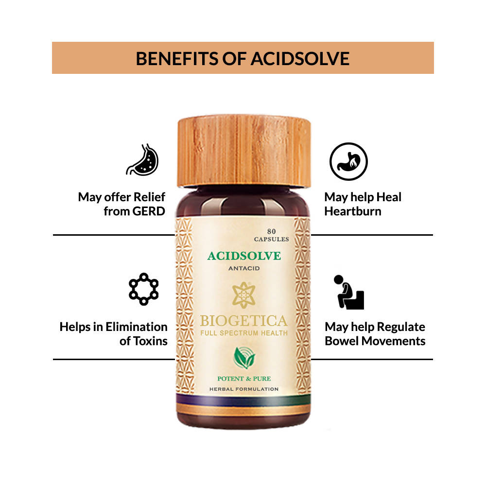 Biogetica Acidsolve (GERD, Ulcer Care) - Swadesiicart