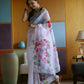 Vamsee Dhruti2 White Organza Saree - Swadesiicart