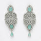 NVR Women Silver Plated & Turquoise Cz Stone Handcrafted Jewellery Set - Swadesiicart