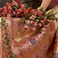 Vishnu Weaves Women's Cream Paithani Silk Saree with Blouse - Swadesiicart