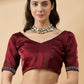Brown Organza Swaroski Diamond Work Saree with Unstitched Blouse - Radha
