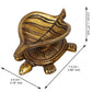 eCraftIndia 4 Pieces Beige Tortoise Statue Leaf Design Diyas | Swadesiicart