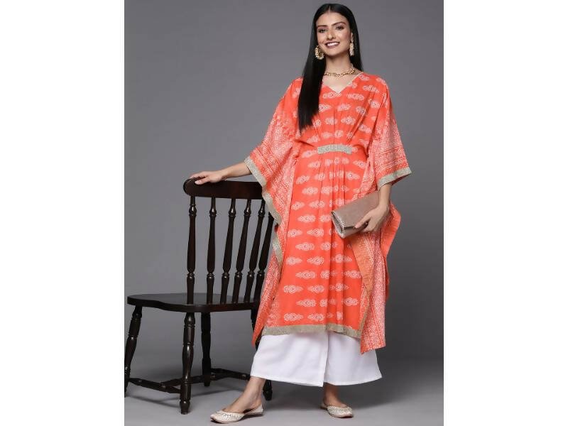 Ahalyaa Women's Traditional wear Kurta Set - Rust | Swadesiicart