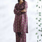 Breathables Wine Butta Print Cotton Kurta & Pants Set