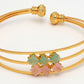 NVR Women's Gold-Polished CZ Stone-Studded Cuff Bracelet - Swadesiicart