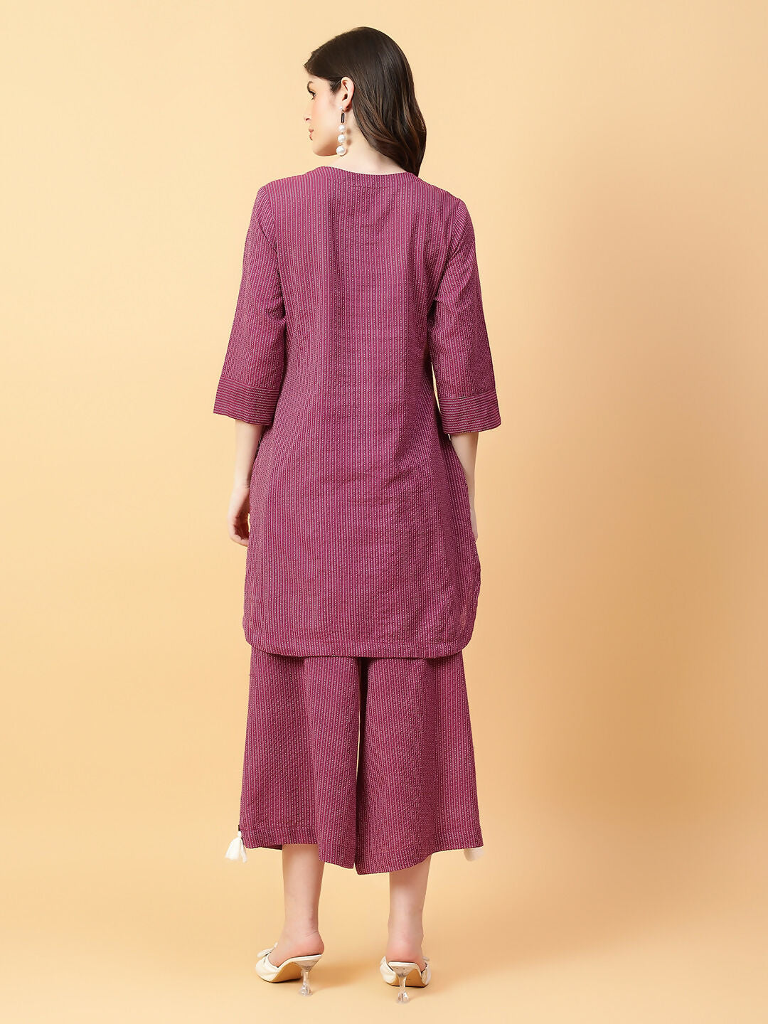 Joban Fashion Purple Cotton Khatha & Hand Work Co-ord Set - Swadesiicart