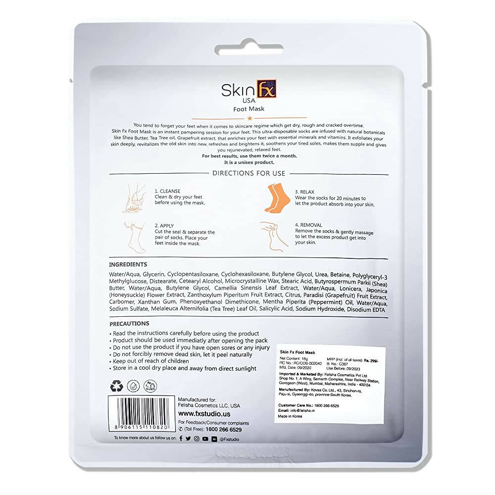 Skin Fx Foot Mask For Nourishing And Smoothening - Swadesiicart