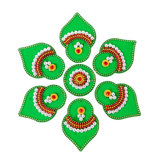 Kundan HandiKrafts Designer Double Layered Rangoli Green (Baby) - Aahana - The Bliss Store