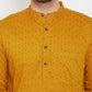 Even Apparels Yellow Rayon Wedding Men's Kurta For Haldi | Swadesiicart