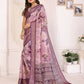 Joban Fashion Purple Floral Print pattern Banarasi Silk Sarees | Swadesiicart