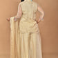 Morchari Women And Hand Embroidery Palazzo Set-Beige - Swadesiicart