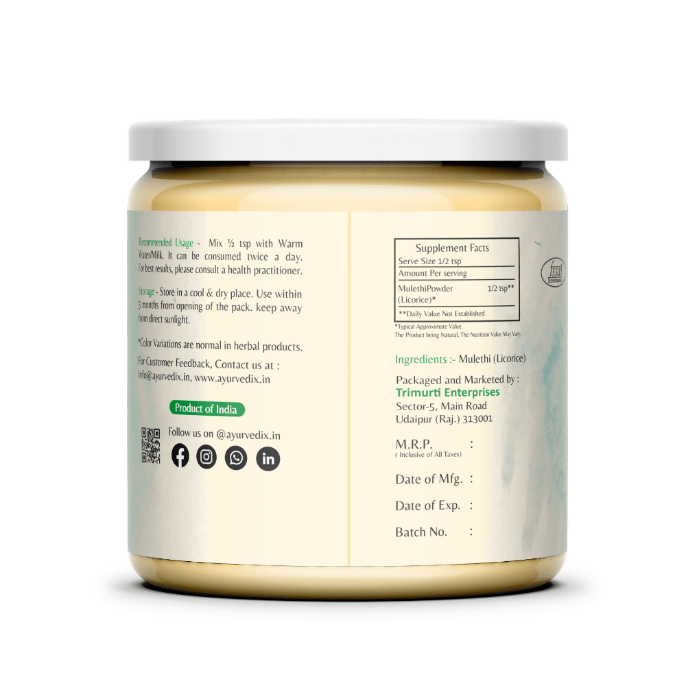 Ayurvedix Organic Mulethi Powder - Swadesiicart