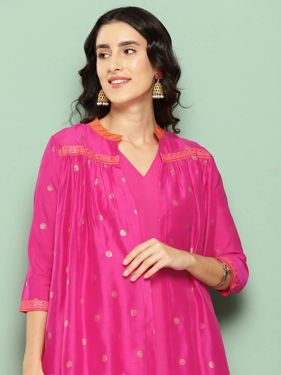 Ahalyaa Women's Traditional wear Kurta Set - Pink | Swadesiicart