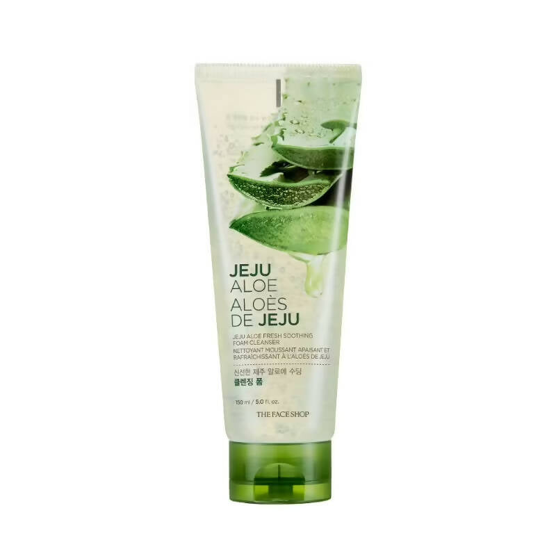 The Face Shop Jeju Aloe Fresh Soothing Foam Cleanser - Korean Skincare | Swadesiicart