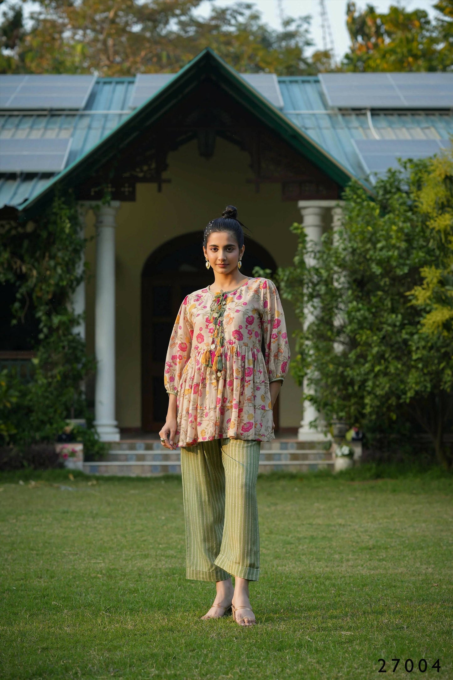 Women's Casual Fashionable Multi Mull Cotton co-ord set - Anya - Swadesiicart