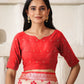 Shree Shyam Fashion Linen Cotton Red & White Saree