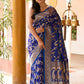 Joban Fashion Ink Blue Banarasi Soft Pure Handloom Banarasi Silk Saree | Swadesiicart