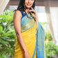 Very Much Indian Pure Cotton Handloom Saree With Intricate Borders - Yellow | Swadesiicart