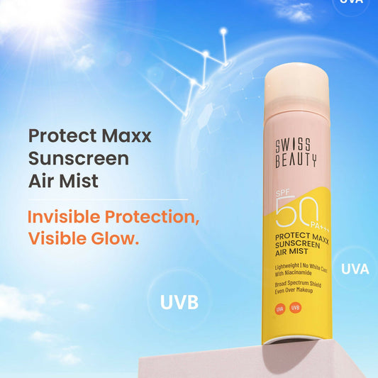 Swiss Beauty Protect Maxx Sunscreen Air Mist With SPF 50 PA+++ | Swadesiicart