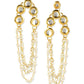 Gold-Polished Off White Contemporary Drop Earrings - Ruby Raang - Swadesiicart