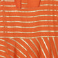Ahalyaa Orange Crepe Gold Stripped Printed Kids Dress With Jacket For Girls | Swadesiicart