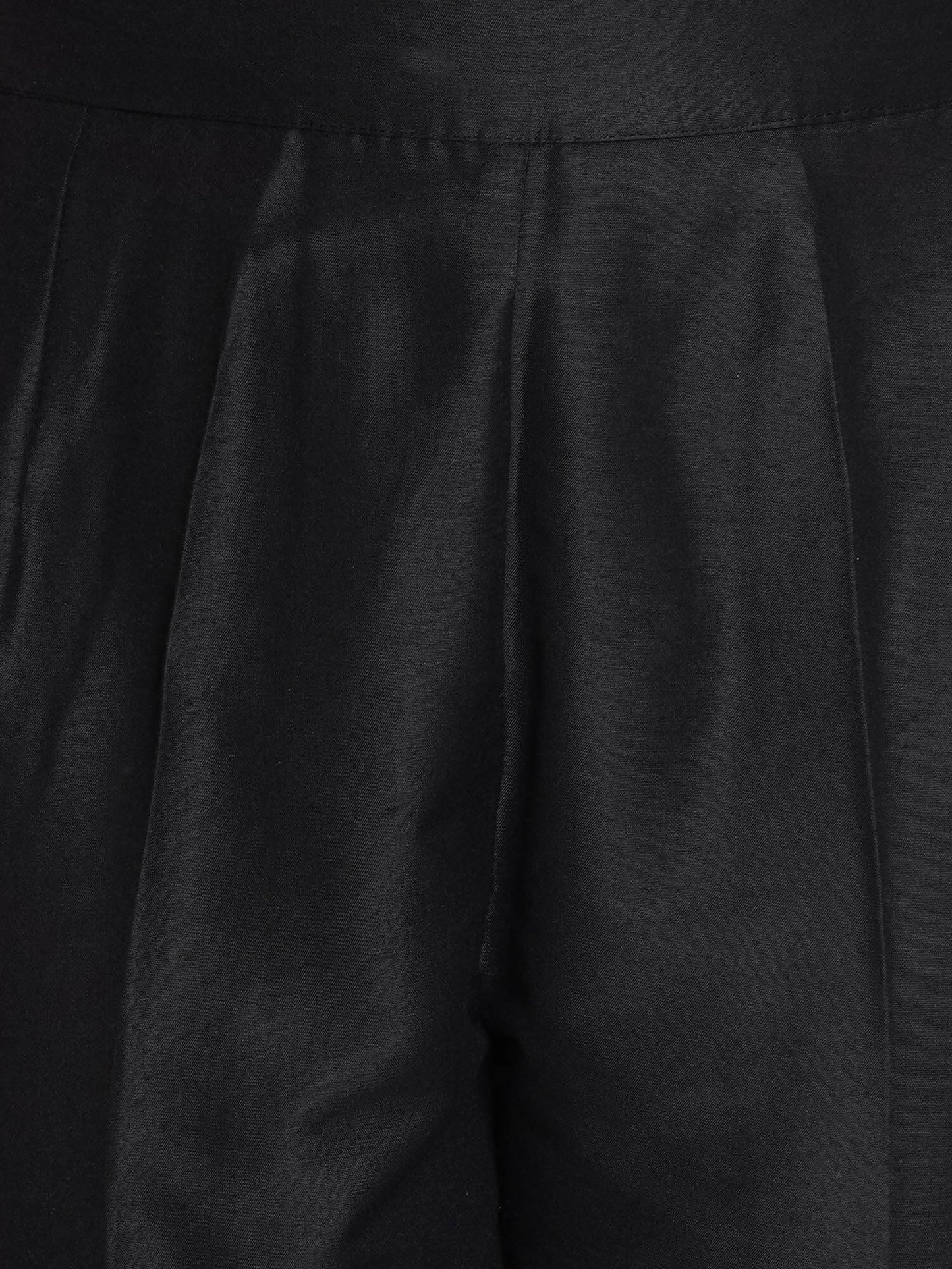 Women Republic Black Cotton Blended Set with Attached Drape | Swadesiicart