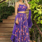 Janasya Purple Georgette Floral Lehenga Choli Dupatta | Swadesiicart