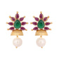 Nuyug 22K Gold-Plated Pearl Drop Floral Shaped Stud Earrings | Swadesiicart