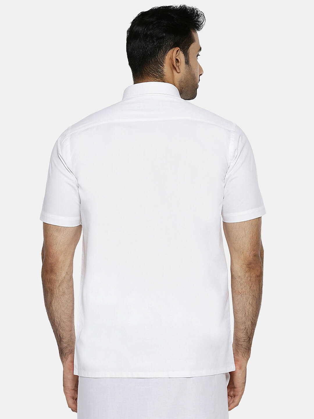 Ramraj Cotton Mens Half Sleeve Formal 100% Cotton White Shirt | Swadesiicart