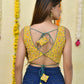 Amodini Designer Studio Floral Position Print Women Yellow Blouse