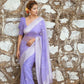 DEIANA'S Beautiful Designer Golden zari Soft Cotton Saree - Lavender - Swadesiicart