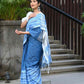 Beatitude Blue Cotton Tanchori Handloom Saree