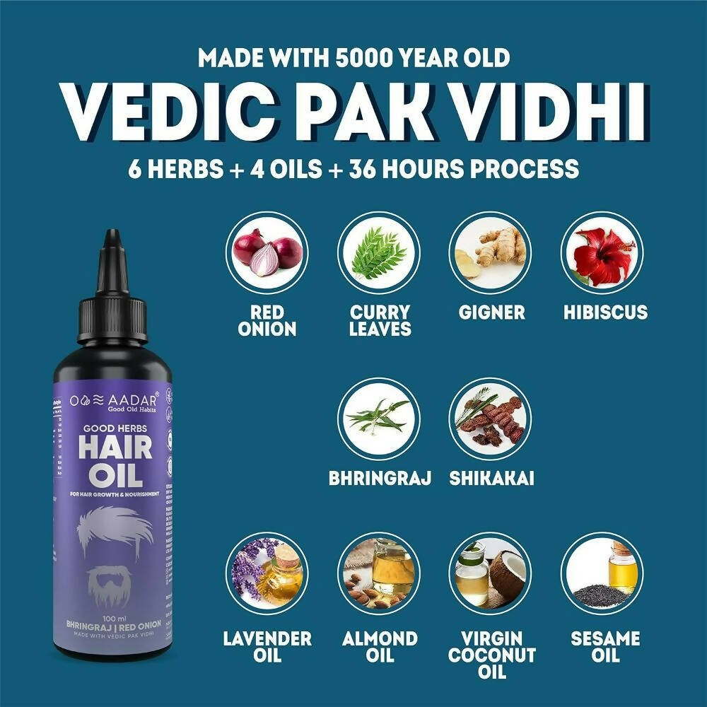 Aadar Good Herbs Hair Oil for Hair Fall & Damage Control | Swadesiicart