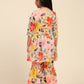 Alakhi Studio Girls Floral Georgette Printed V-Neck Kurta With Sharara - Mustard