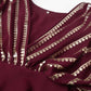FIORRA Women's Wine Poly Crepe A-Line Kurta Set - Swadesiicart