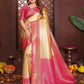 Aastha Fashion Cream Tissue Silk Woven Saree