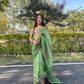 Vamsee Vidhi 1 Green Organza Saree - Swadesiicart