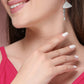 NVR Wome's Silver-Plated AD- Studded Peacock-Shaped Drop Earrings | Swadesiicart