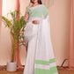Shree Shyam Fashion The White Loom White Linen Cotton Saree