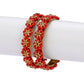 Afast Designer Fancy Party Bangle/ Kada Set, Red, Metal, Pack Of 2 - Swadesiicart