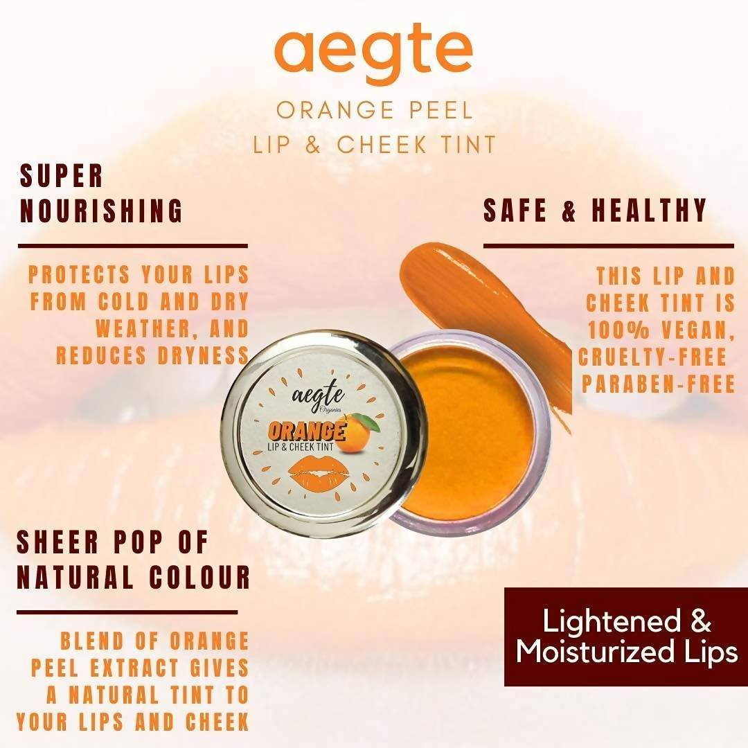 Aegte Organics Orange Peel Lip & Cheek Tint Balm - Swadesiicart