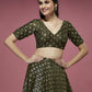 House of Panchhi Olive Georgette Sequinse Embroidered Lehenga & Blouse with Dupatta | Swadesiicart
