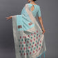 Shree Shyam Fashion Linen Cotton Sky Blue Saree