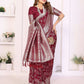 Aastha Fashion Maroon Georgette Silk Leheriya With Elegant Zari Weaving Saree
