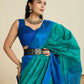 Vishnu Weaves Women's Firozi Raw Silk Thread Woven Saree with Blouse - Swadesiicart