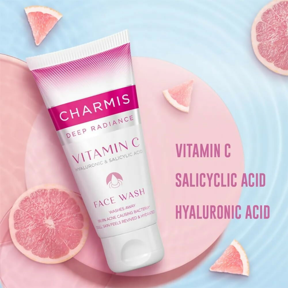 Charmis Deep Radiance Vitamin C Face Wash with Hyaluronic Acid & Salicylic Acid - Swadesiicart