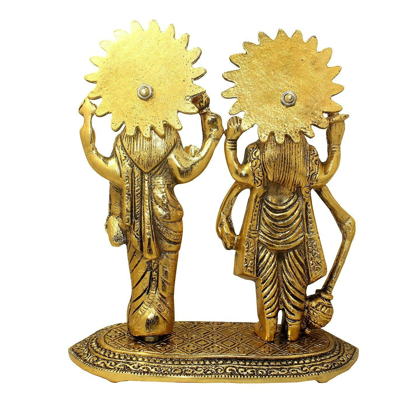 Rockshok Metal Vishnu Lakshmi Golden Idol - Swadesiicart